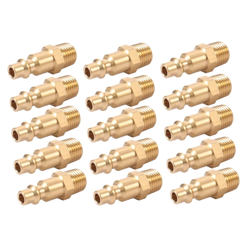 

Brass 1/4 Inch NPT Male Air Hose Quick Connect Adapter,Air Coupler Plug Kit,Air Compressor Fittings 15Pcs (Male NPT)