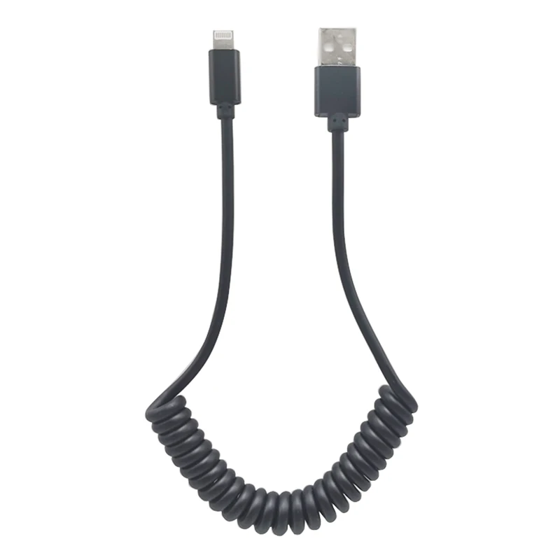 1 м автомобильный пружинный Выдвижной USB мобильный телефон линия быстрой зарядки