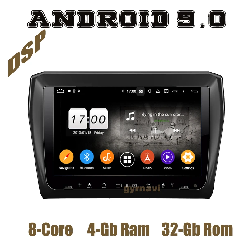 PX6 9&quotIPS Android 9.0 Car GPS radio Multimedia Player for Suzuki Swift 2017 2018 2019 with DSP wifi usb 4+64GGB Auto Stereo |