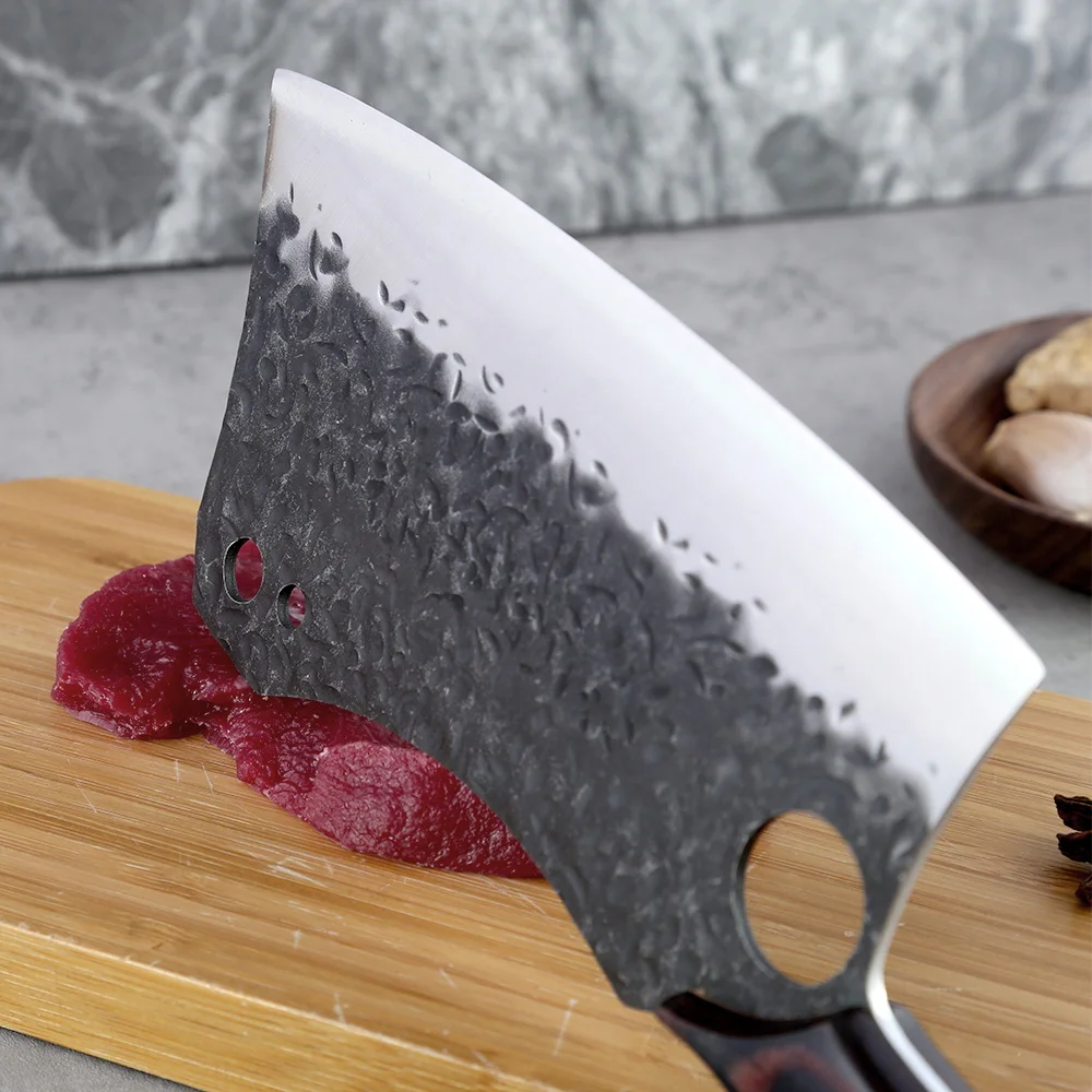 Нож мясника 7 дюймов кованый молоток ручной работы лезвие для столовых приборов 8