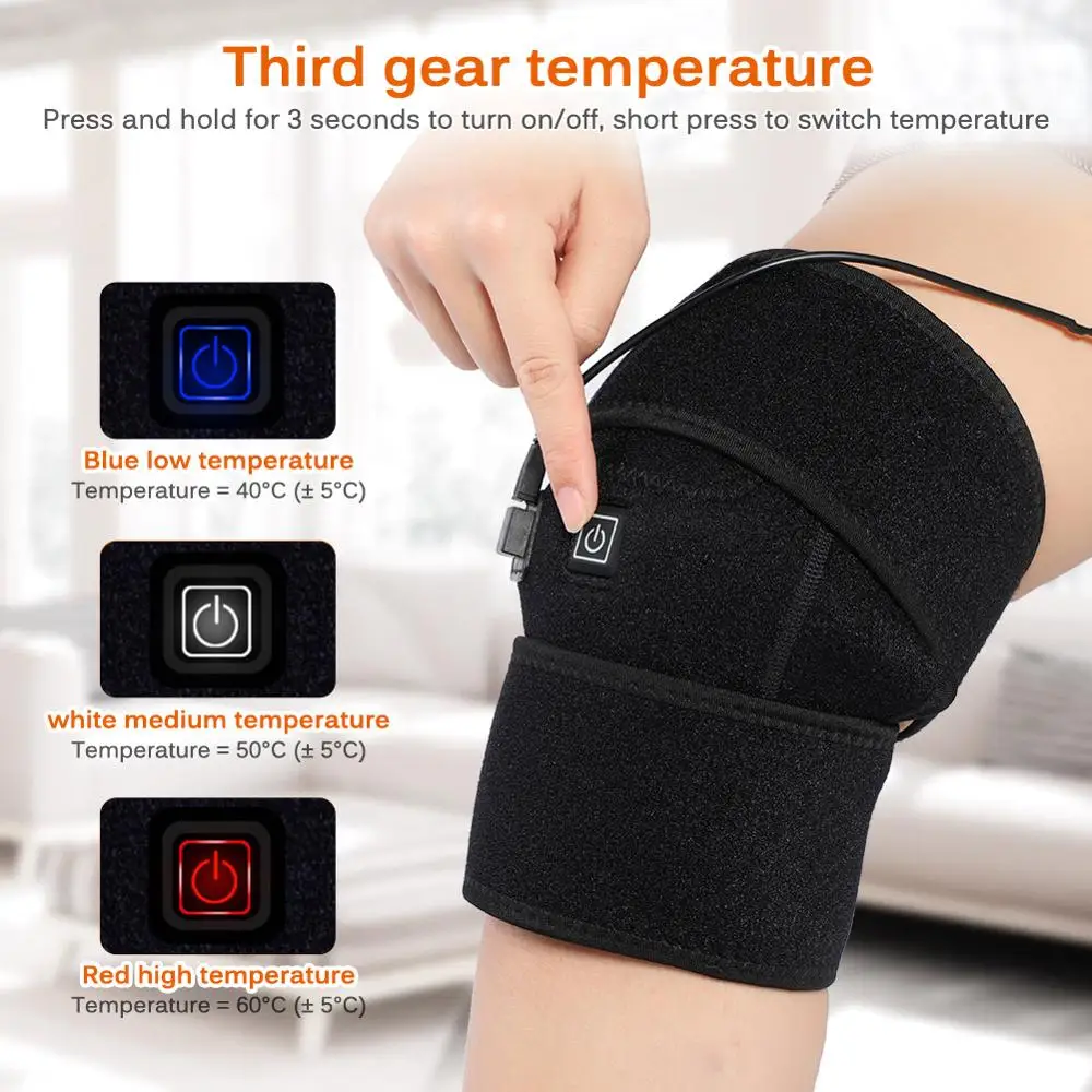 Murah Listrik Lutut Alat Menghilangkan Rasa Sakit Cedera Pemulihan Adjustable Suhu Air Hangat Hangat Lutut Pad USB 3 Mode Health Care