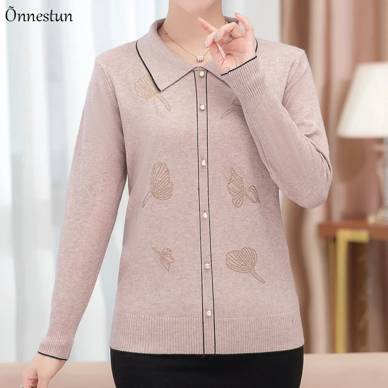 

Женский пуловер с длинным рукавом, свитер с отложным воротником в Корейском стиле на осень