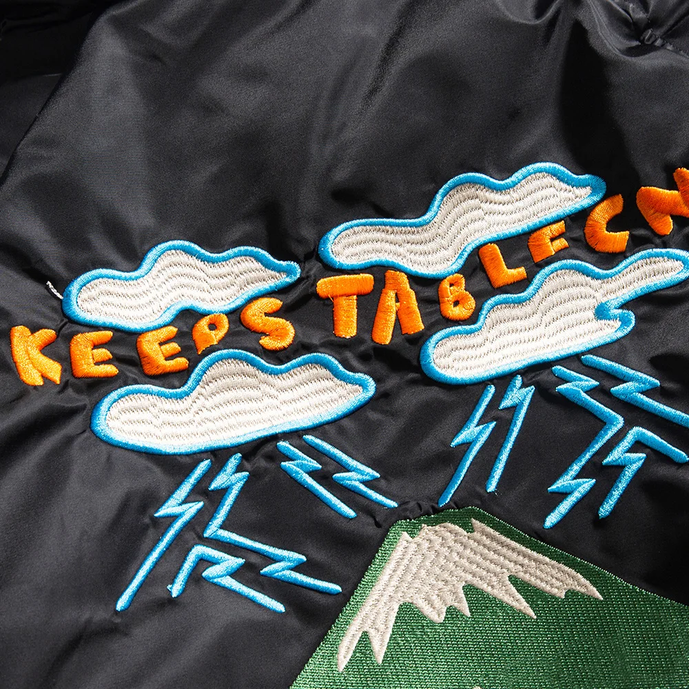 Aolamegs Winter Jacket Men Cute Embroidery Graphic Thick Hooded Bomber Coat High Street Cool Fashion Warm Outwear Men Streetwear