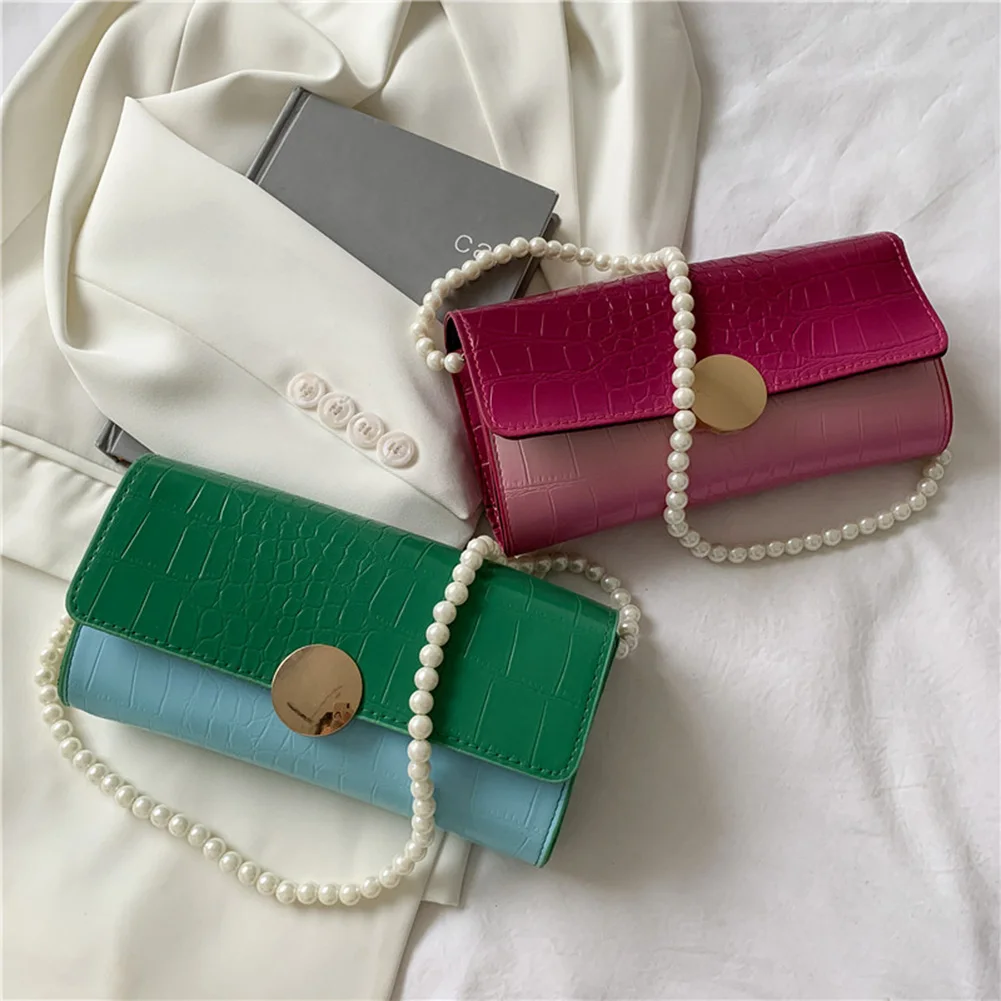 

Новые Модные цветные женские сумки через плечо с узором под кожу аллигатора, повседневные маленькие дамские сумочки в стиле ретро из искусс...