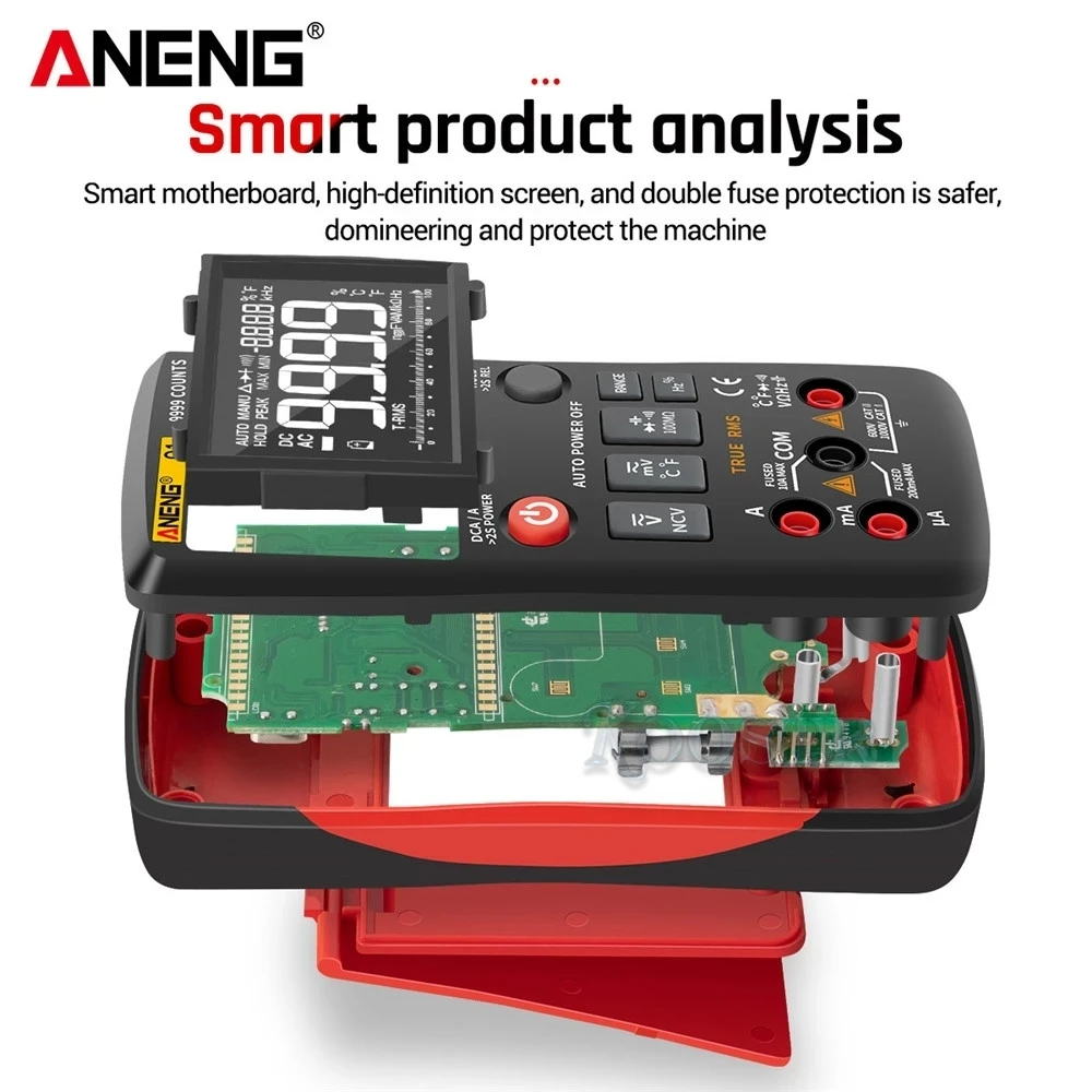 Мультиметр ANENG Q1 аналоговый тестер 9999 транзистор конденсатор