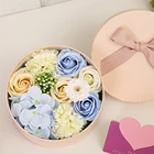 Ароматизированное мыло, розы, искусственные ароматные лепестки, цветок круглой формы, Подарочная коробка, Свадебный декор, подарок на День святого Валентина для девушки