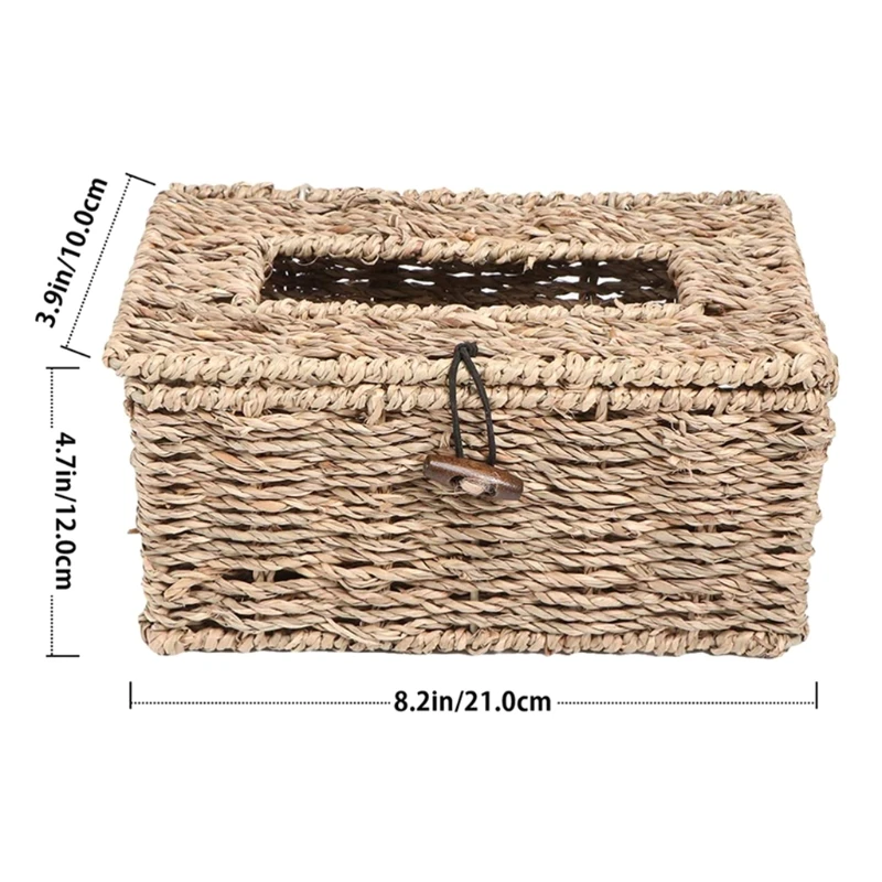 

94PF Ретро соломенная коробка для хранения салфеток Органайзер рулон бумаги держатель Чехол Декор