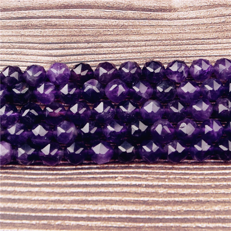 Lanli 8mm Fashion natural double star cutting Amethyst loose beads DIY stone bracelet and necklace | Украшения и аксессуары