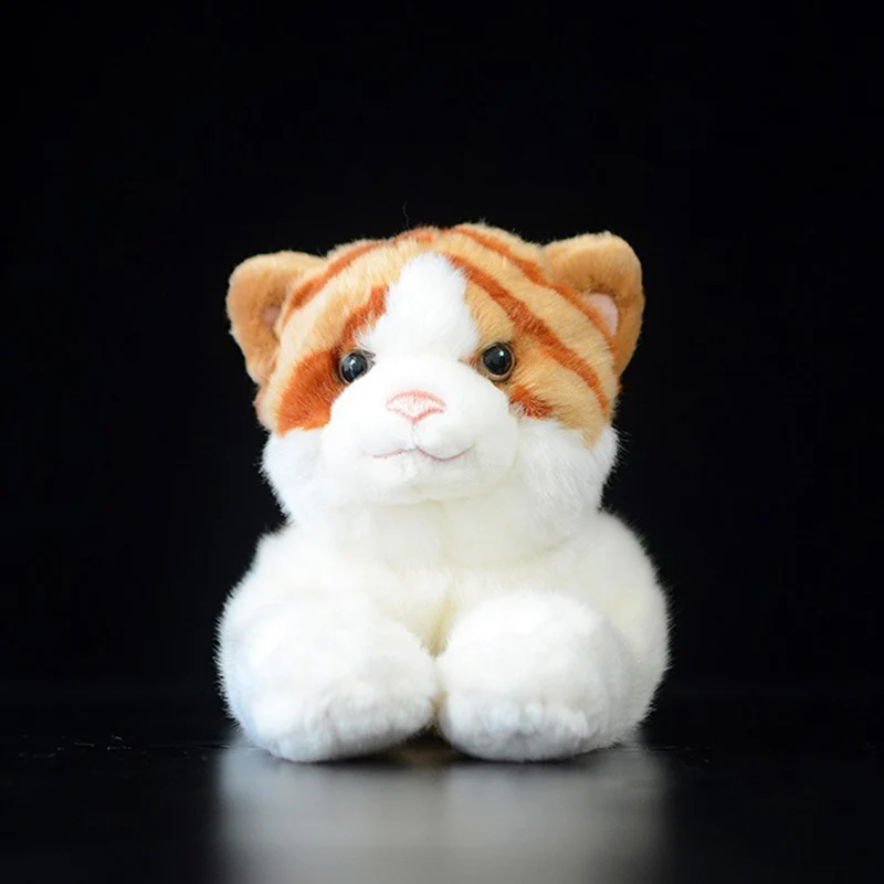 37cm Lifelike Yellow Stripe Tabby Plush Toy American Shorthair Cat Simulation Real Life Doll Children Baby Lovely Birthday Gift | Игрушки и