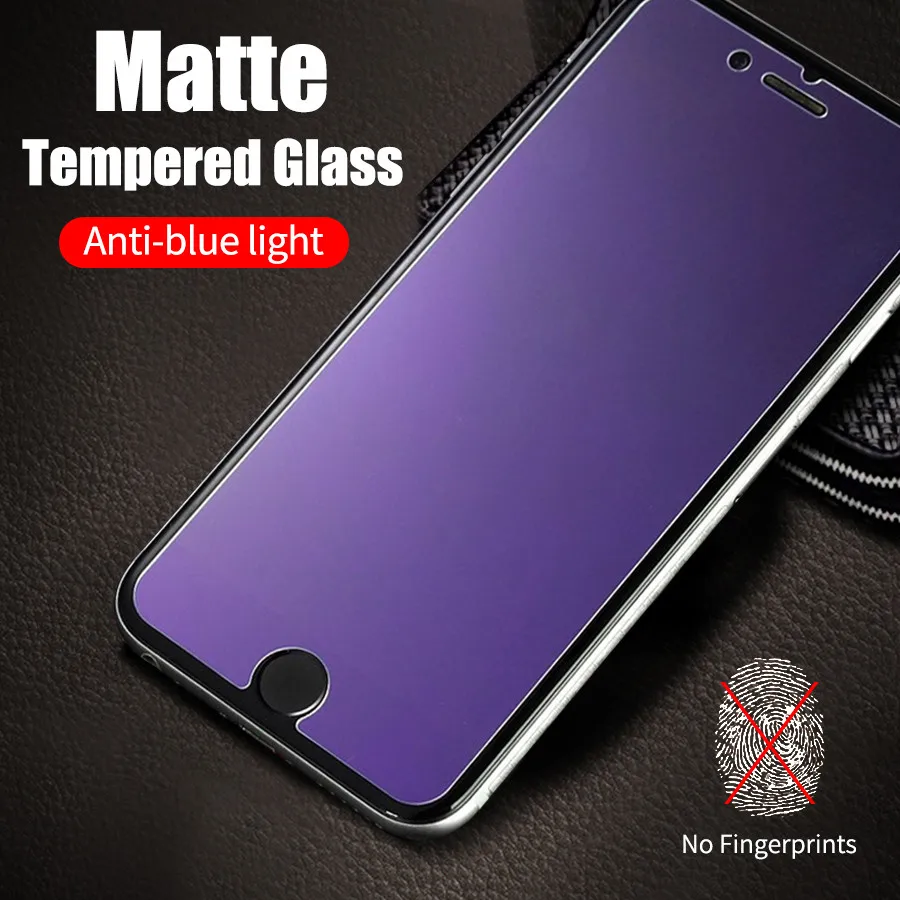 Анти УФ Фиолетовый Синий свет матовый закаленное стекло для IPhone 11 Pro XS Max XR X защита