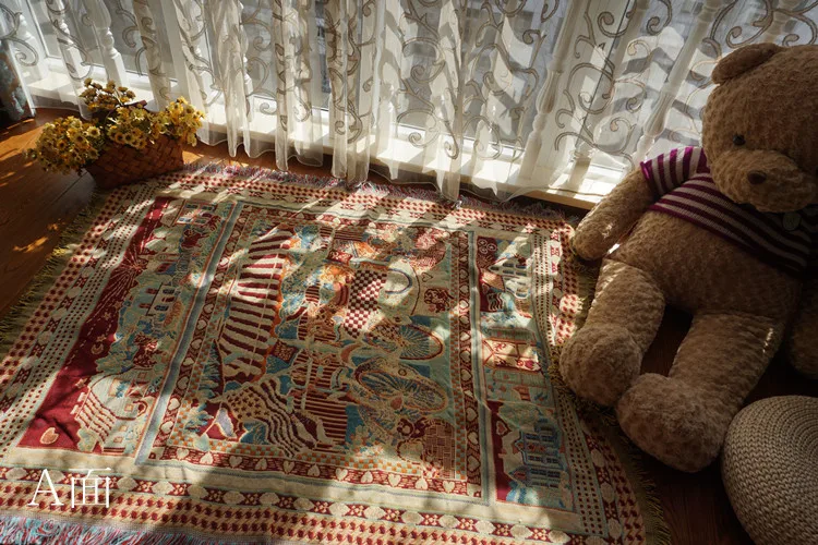 Двустороннее жаккардовое одеяло Aggcual в стиле бохо вязаное покрывало для дивана