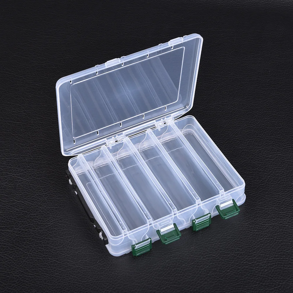 

10/14 отсеков прозрачный двусторонний чехол для приманки в виде креветки контейнер для хранения карпа коробки для рыболовных снастей Pesca Iscas