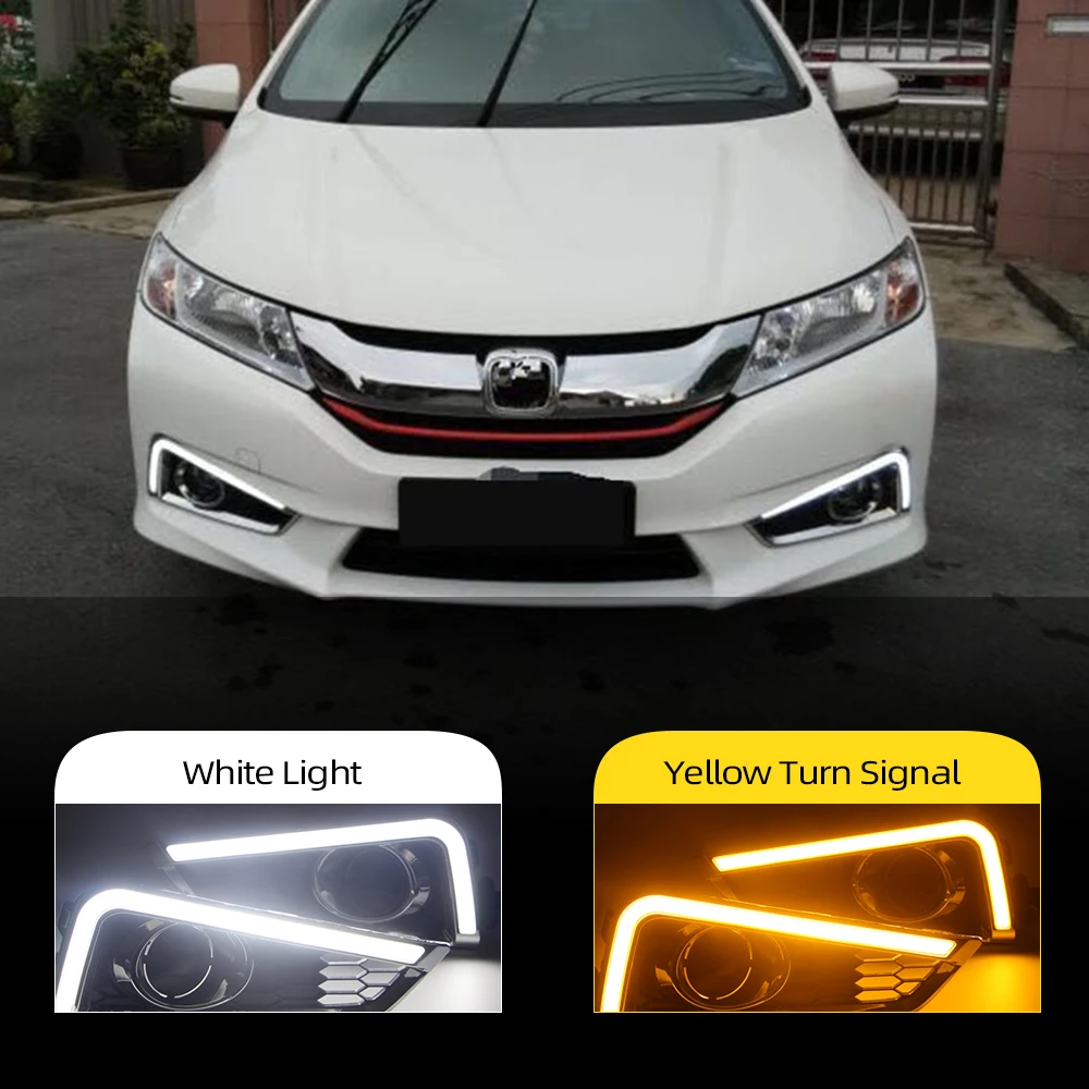 CSCSNL 2 шт Автомобильный светодиодный дневной светильник LED DRL для Honda City 2015 2016 с