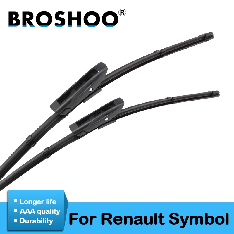 

BROSHOO Auto Soft Rubber Wiper Blades For Renault Symbol 1999 2000 2001 2002 2003 2004 2005 2006 2007 2008 2009 2010 2011 2012