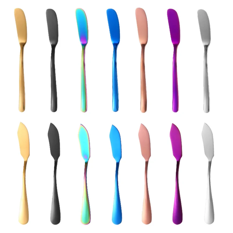 

7 Colors Butter Knife Stainless Steel Kitchen Cheese Knife Dessert Jam Tools Kitchen Toast Bread Knife Tableware Knife Tools