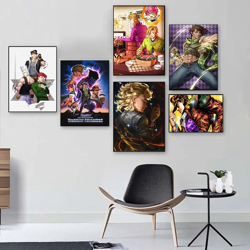 Настенные постеры с японским аниме мотивом Невероятные приключения Джоджо