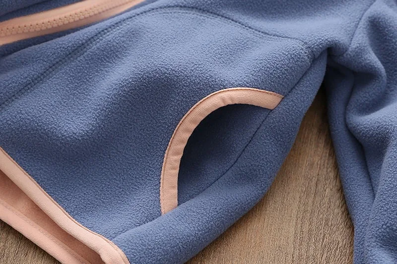 Зимний комплект детской одежды для девочек Осенние Мягкие флисовые толстовки с