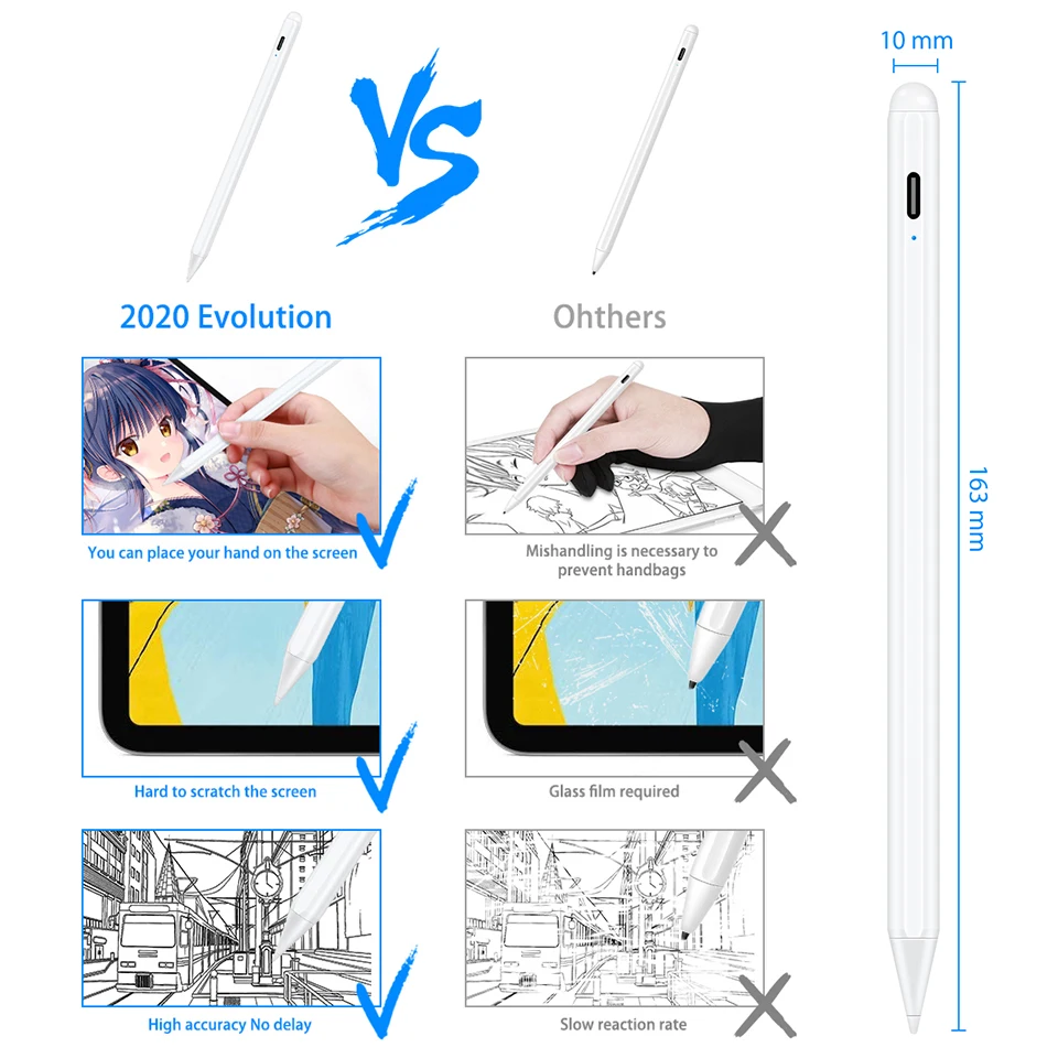 Карандаш для Apple iPad стилус Pro 11 12 9 2020 ipad 7-го 8-го поколения mini 5 Air 3 4 отклонение