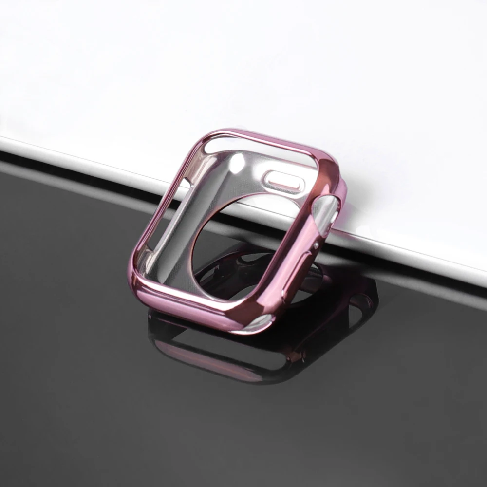 

Watch case ultra-thin plated watch case for Apple 4 3 2 1 42MM 38MM soft transparent TPU cover for iWatch 5 44MM 40MMaccessories