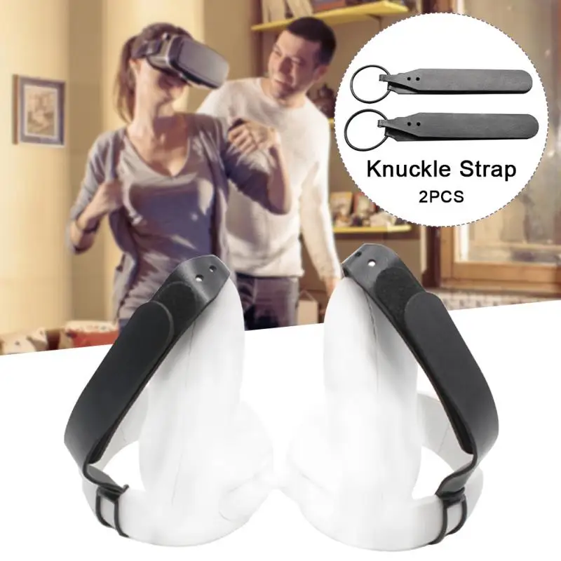 

1pair PU Leather Non Slip Outdoor Adjustable Wristband Knuckle Strap VR Headset Touch Controller Comfortable For Oculus Quest 2