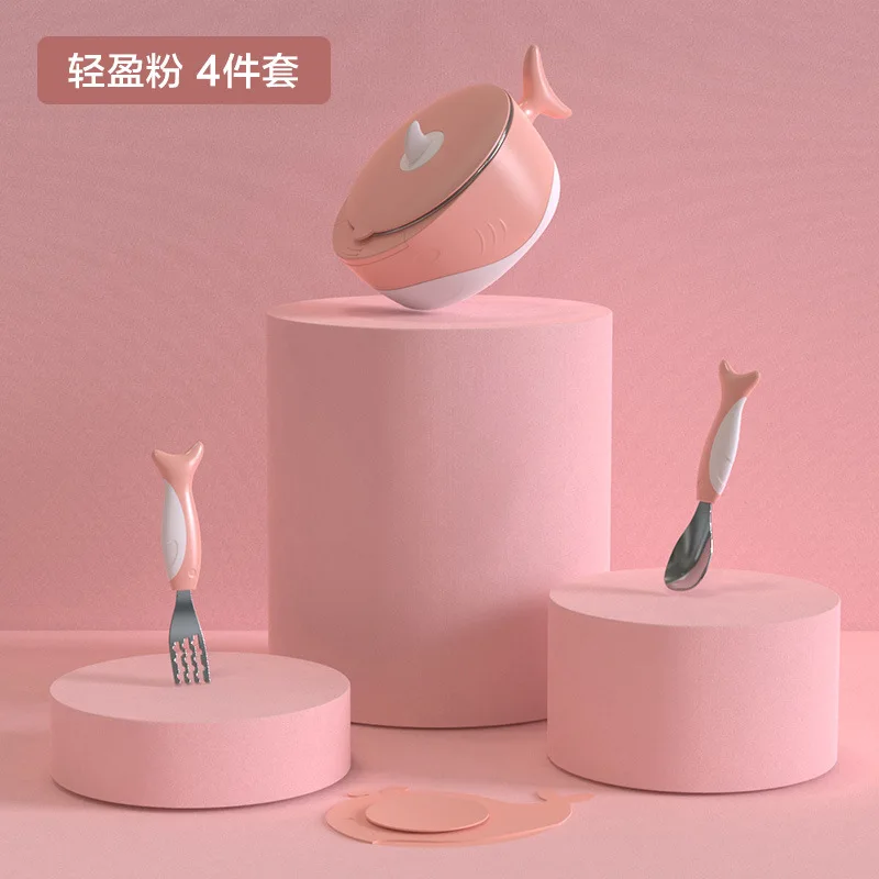 Детская чаша из нержавеющей стали с ложкой и вилкой присоска для еды | Мать