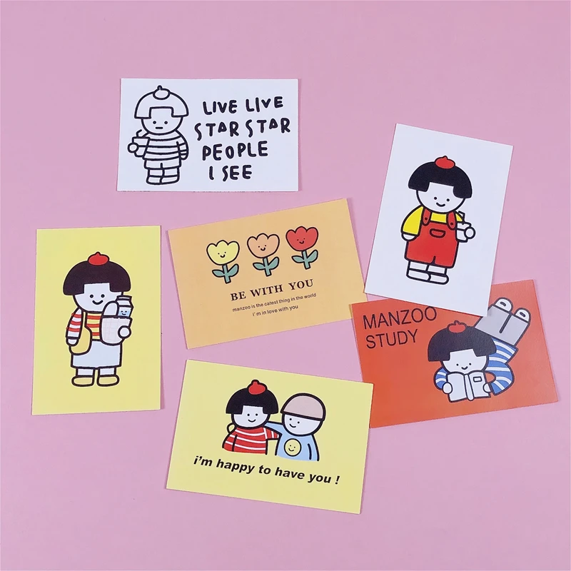 Ins Лидер продаж японские открытки для девочек милые Мультяшные украшения стен в