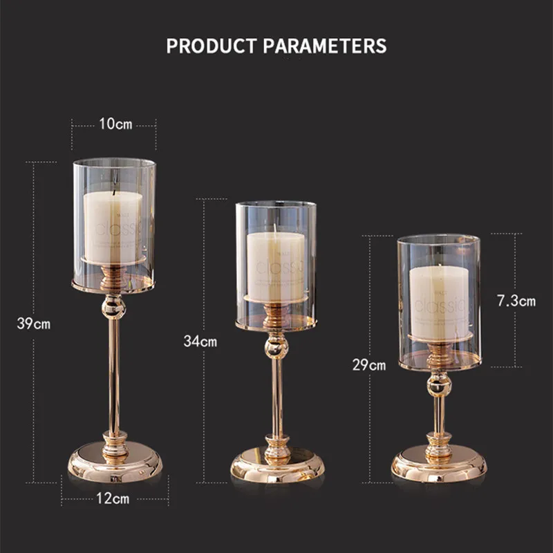 

candle holders, luxury metal glass candlesticks for candles, home decoration for holiday/christmas,,new arrival gifts