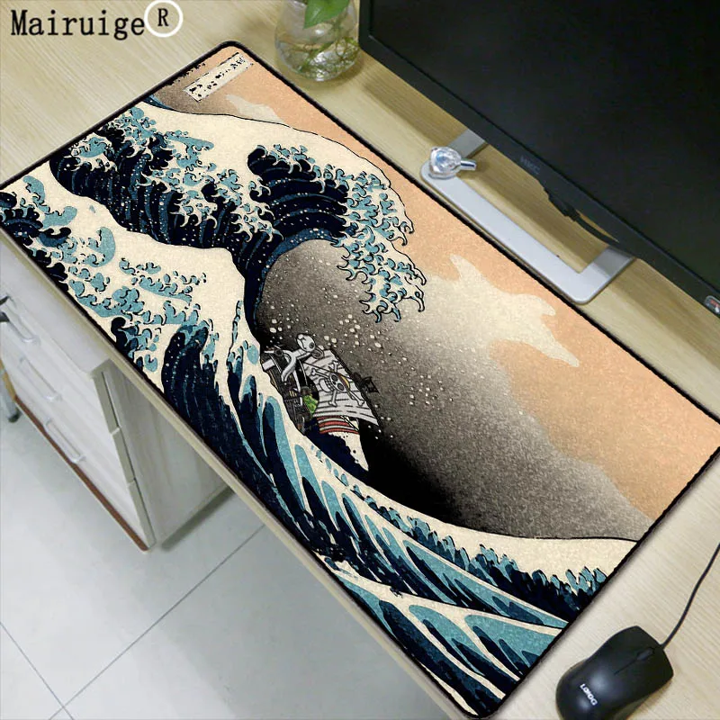 Laumans 90X40CM большой волновой коврик для мыши замок край коврики стола игровой ковер