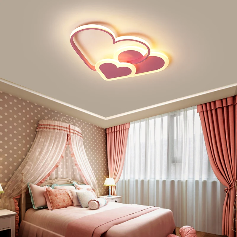 Lámpara de techo moderna decoración Led de la habitación de los niños, dormitorio, estudio nórdico nube corazón accesorio de iluminación interior decoración AC de aluminio luces