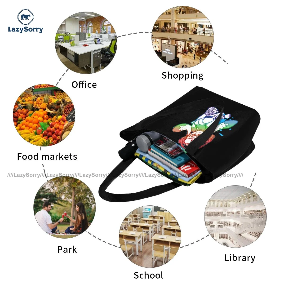 

Splatoon Shopping Bag Retro Cloth Business Handbag Female Gifts Bags