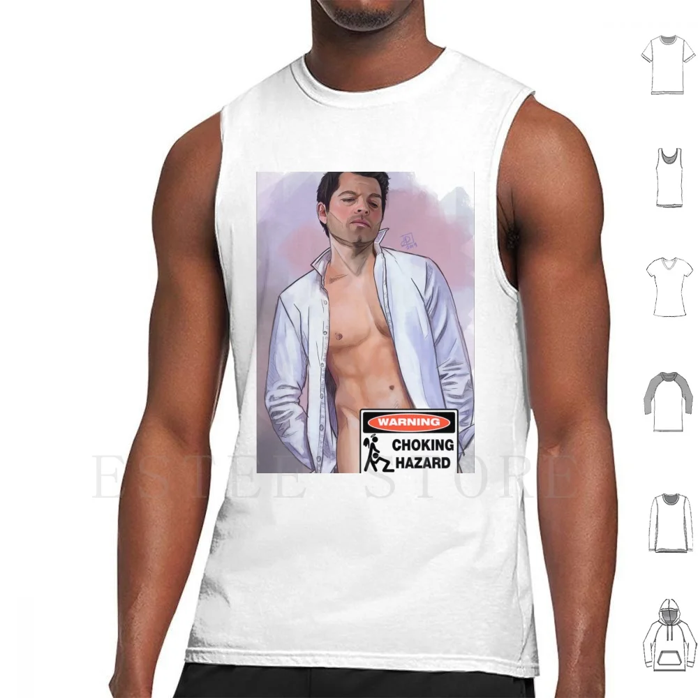 

Choking Hazard Tank Tops Vest Sleeveless Castiel Supernatural Spn Fanart Nsfw Destiel