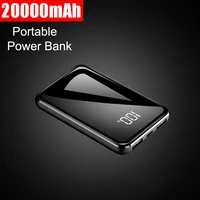 slim 20000mah power bank portable mini powerbank full mirror screen poverbank external battery pack powerbank for mobile phones