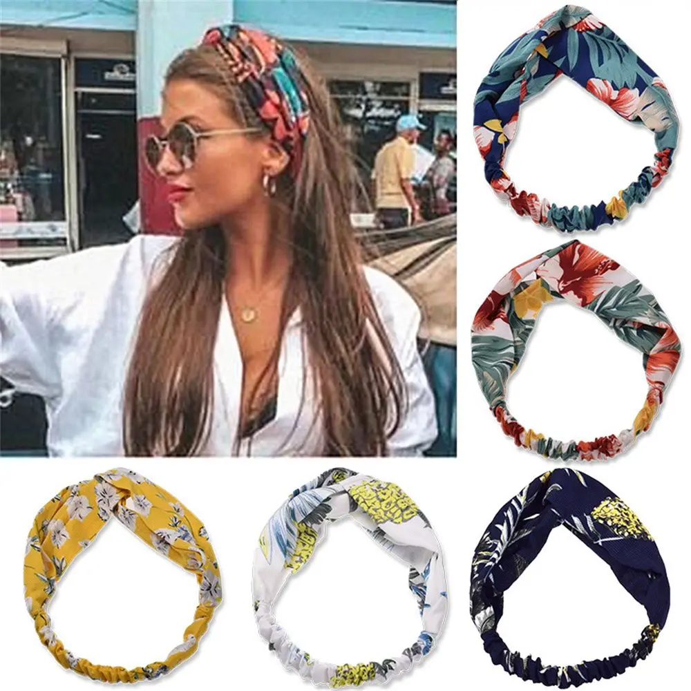 

1PC Vintage Modern Style Elastic Women Turban Headbands Twisted Cute Hair Band Accessories Sport Makeup Ladies Yoga Hair Bands