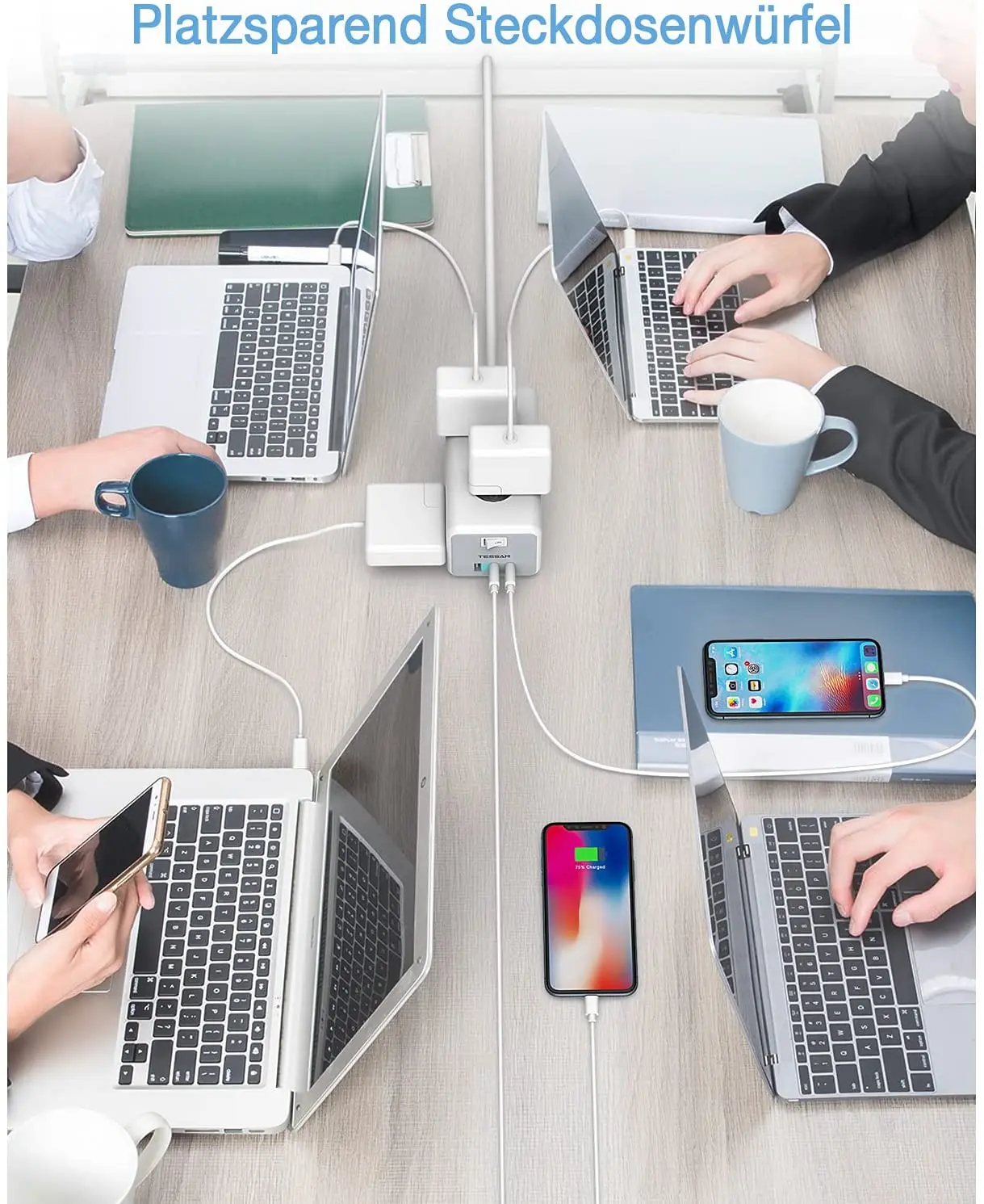 Удлинитель с USB портом и 6 розетками переменного тока 2 м|Удлинители