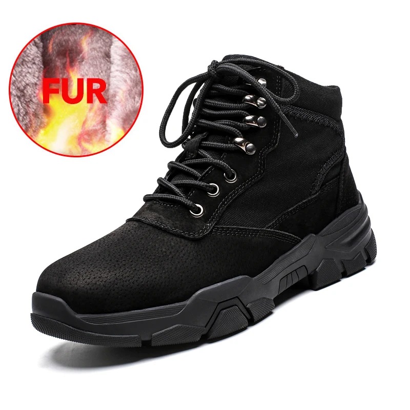 Модные зимние ботинки мужские водонепроницаемые качественные нескользящие