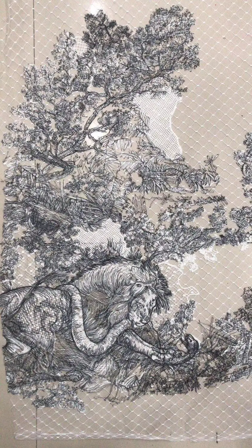 Высококачественная современная французская сетчатая кружевная ткань с