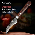 Нож для фруктов XINZUO 3,5 дюйма, кухонные аксессуары из нержавеющей стали, ножи для нарезки овощей, ножи для нарезки овощей, лезвие Дамаска, ручка из розового дерева