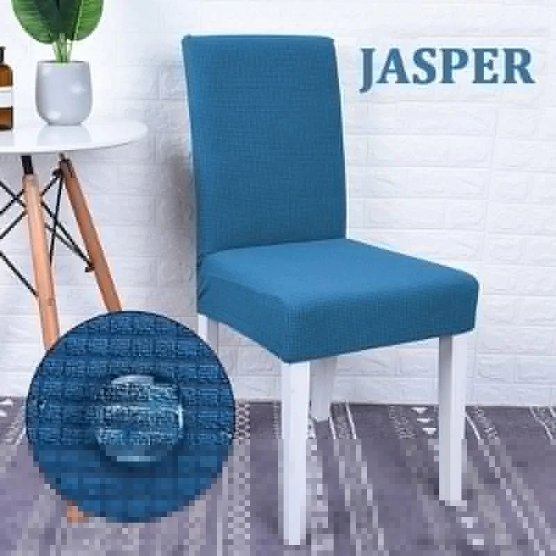 1PC Elastic Dining Chair Cover Waterproof Knitted Protector Striated Pure Color Seat Covers for Banquet Wedding Hotel | Дом и сад