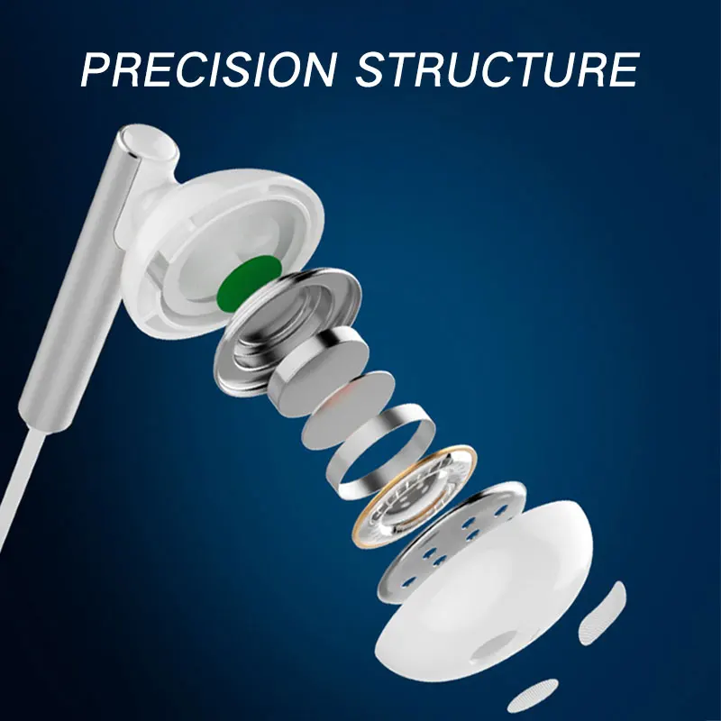 Оригинальные металлические наушники Huawei AM116 с микрофоном и регулировкой