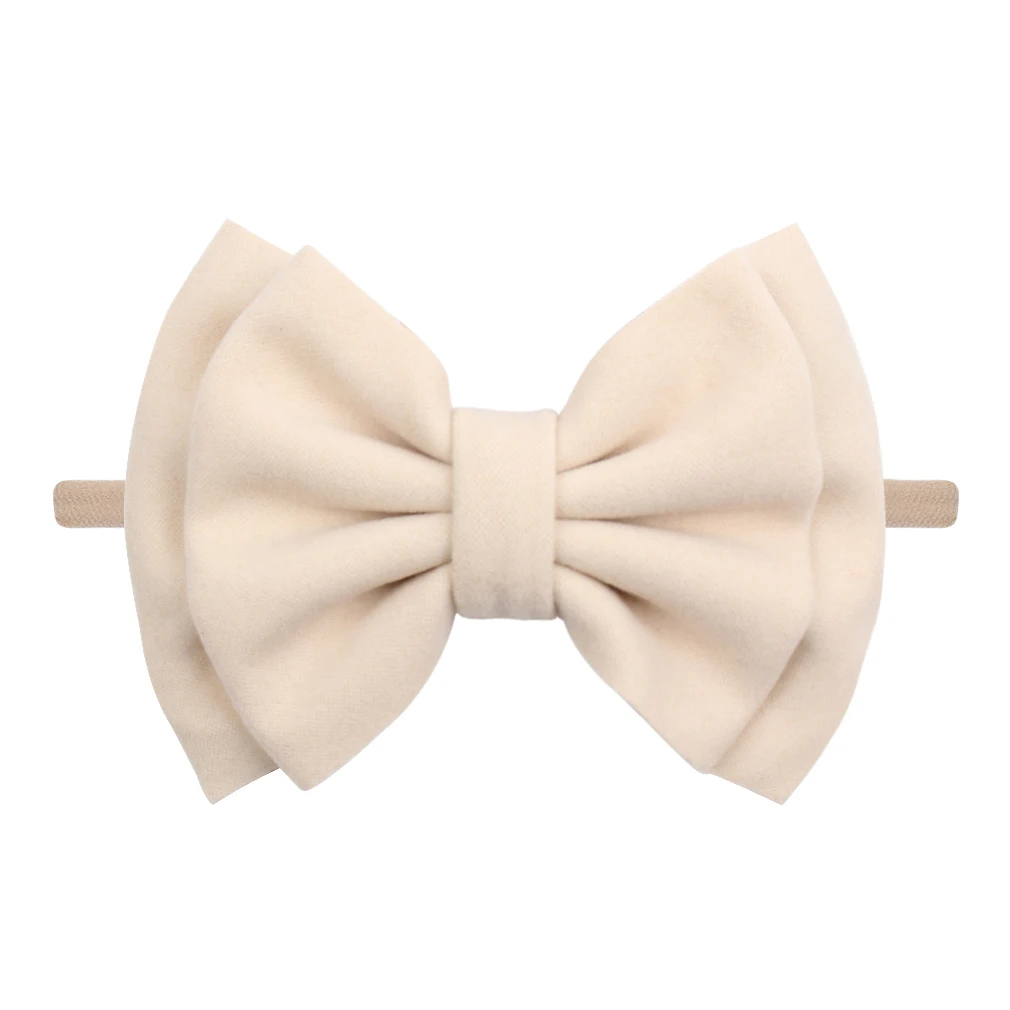 

10 Pcs/Lot,6'' Double Layer Suede Hair Bows Nylon Headband Fashion Elastic Nylon Hair Bands For Girls Soft Kids Hair Accessories