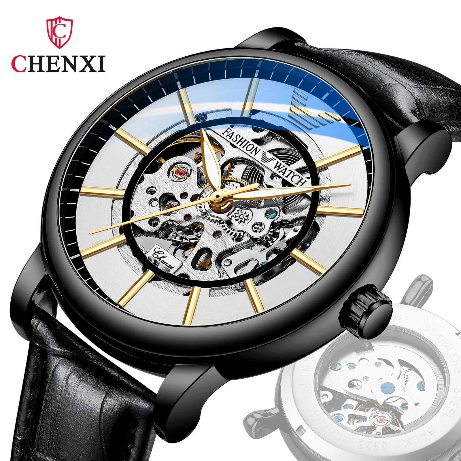 

2021 New CHENXI 8823 Men Watches Automatic Mechanical Tourbillon Movement Clock Waterproof Sports Luminous Wristwatch Male