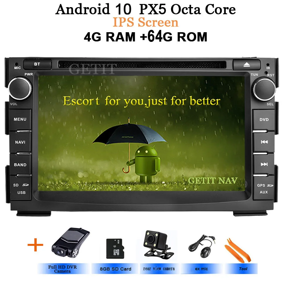IPS 4G REAR-DVR Android 10 Автомобильный мультимедийный dvd-плеер для KIA Ceed 2009 2010 2011 2012 Авто радио gps навигация obd2 DVR DSP чип ips 2 Din - Цвет: IPS 4G REAR-DVR