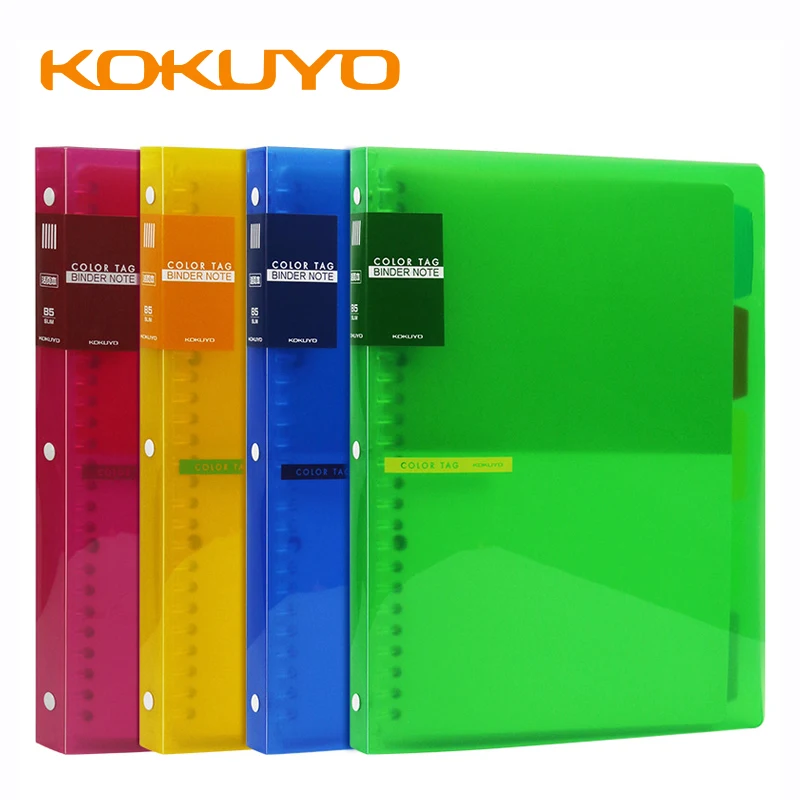 

1Pcs Japan KOKUYO COLOR TAG Binder Note Book PP Material High Saturation B5 Binder Book 26 Holes 50 Pages