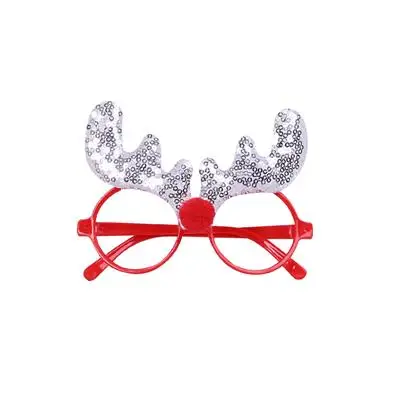 small silver antlers Рождественские украшения для взрослых и детей, праздничные игрушки Санта снеговик, рога, очки, праздничное украшение - Цвет: small silver antlers