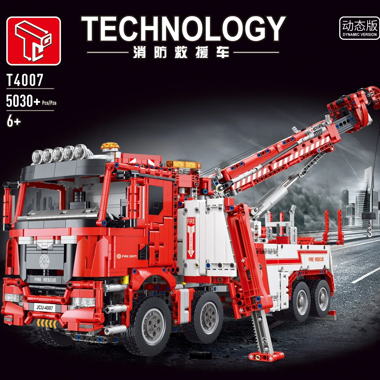T4007 5030PCS Moc High-Tech 8x8 Road Rescue Truck Crane Electric Remote Control Assembly DIY Bricks Building Blocks Adult Toys | Игрушки и
