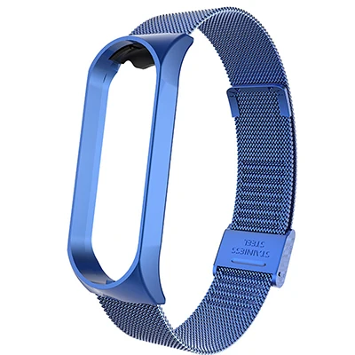 Металлический ремешок для Xiaomi mi 3, 4, браслет для mi Band 3, 4, ремешок, браслет, Безвинтовые браслеты из нержавеющей стали - Цвет: Dark Blue