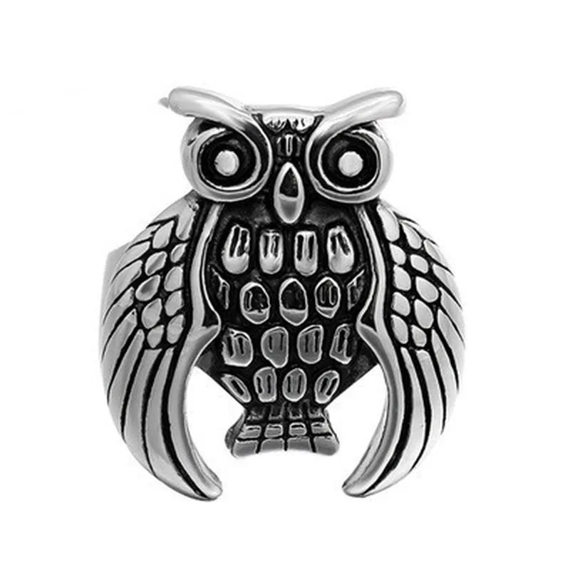 

Vintage Punk Style Animal Owl Men's Personalized Titanium Steel Ring
