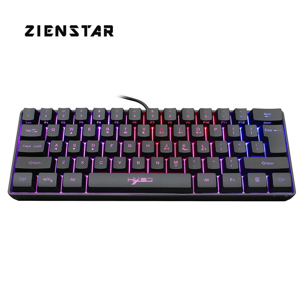 ZIENSTAR английский RGB Освещение Проводная игровая механическая клавиатура