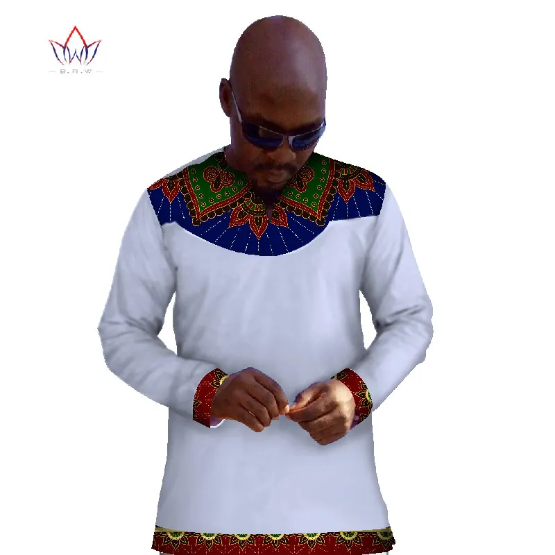 New Fashion 2017 African Wax Men T Shirt Custom Long Sleeve Mens Tops Clothing Dashiki Plus Size WYN64|men fashion t shirt|men shirtmens shirts |
