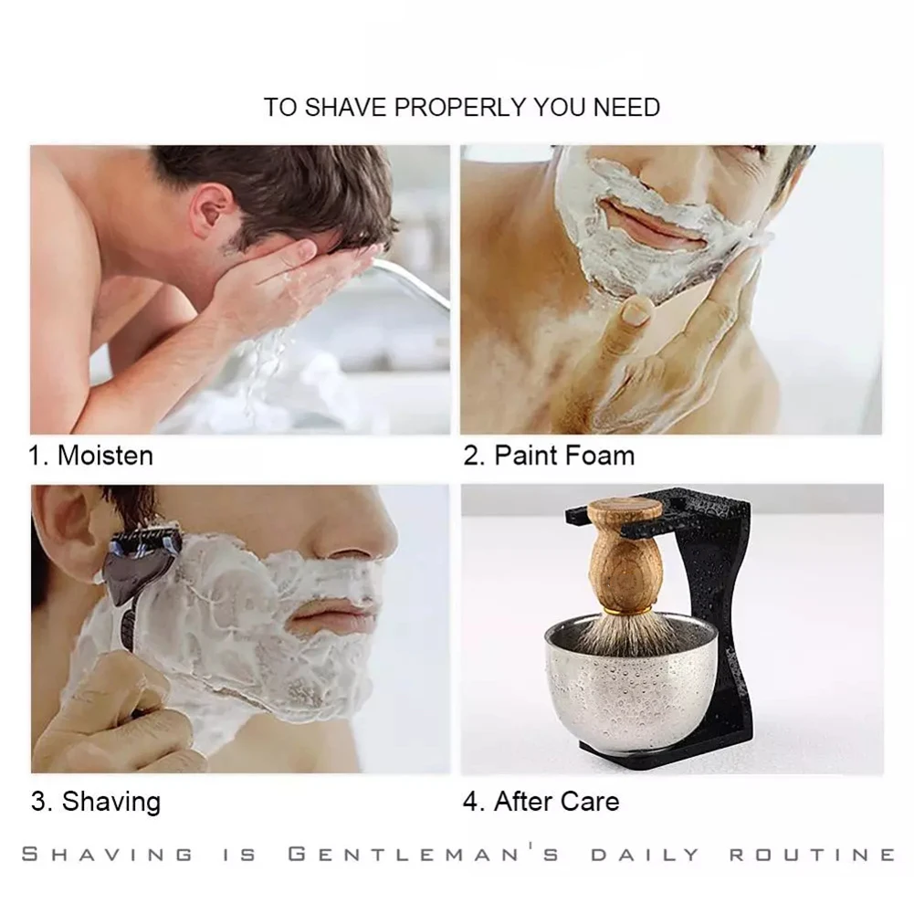 Набор для бритья 3 в 1 Парикмахерская Кисть кисть барсука прозрачная акриловая